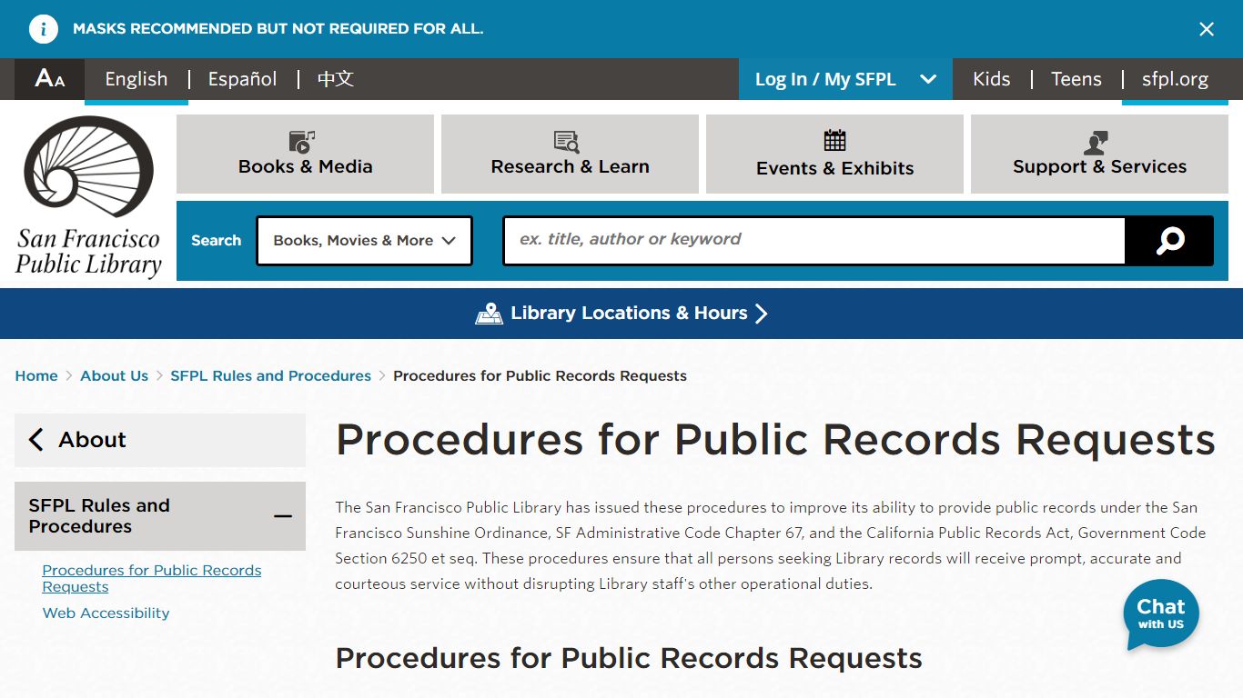 Procedures for Public Records Requests - sfpl.org